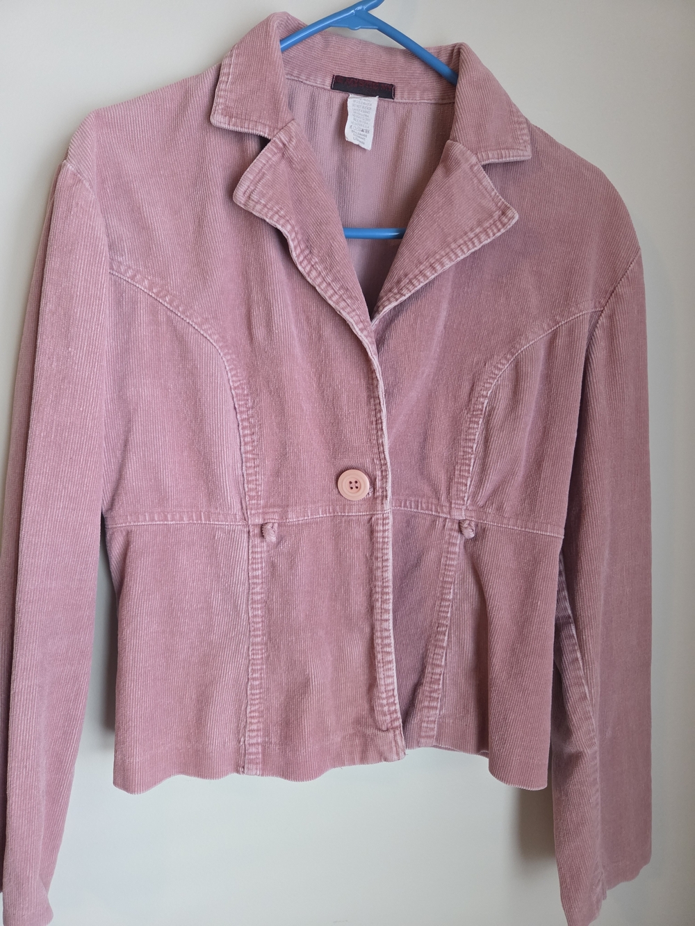 Women's Pink Corduroy Button-Front Jacket
